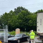 The Bolles Co, Inc Gallery Pic portable toilet on job site